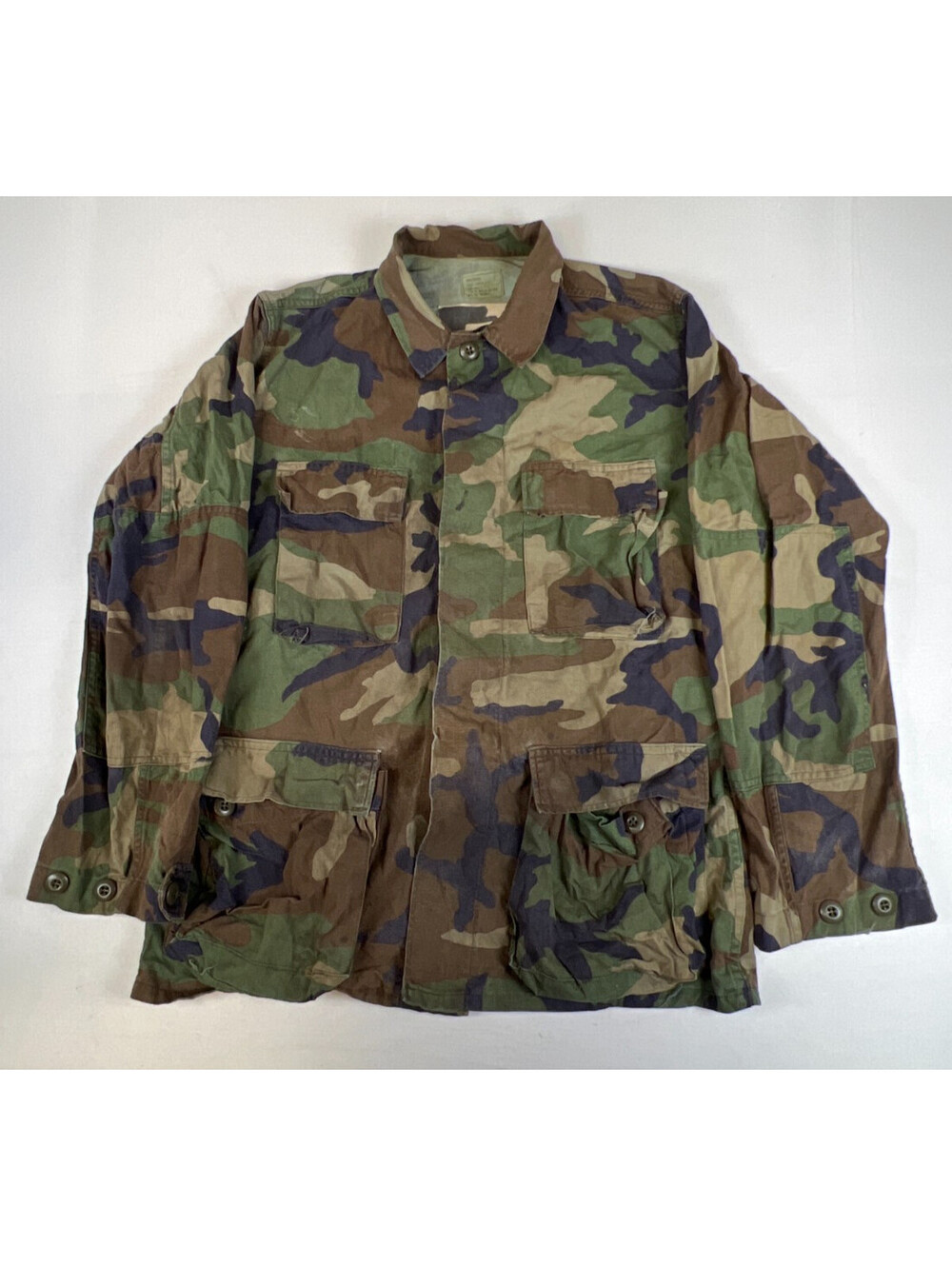 Vintage US Army Woodland Camo Hot Weather Combat Coat Small Regular